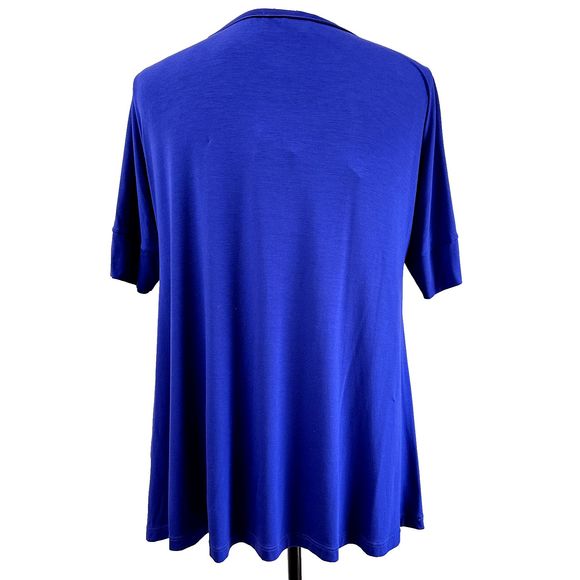 NWT VDP COLLECTION Womens Blue Loose Fit T-Shirt Top w/Crystals SZ 44/US M Italy - Picture 3 of 16